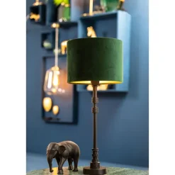 Light & Living Cilinder Lampenkap Velours - Dutch Green - Ø30x21cm
