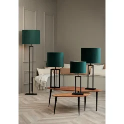 Light & Living Cilinder Lampenkap Velours - Dutch Green - Ø30x21cm