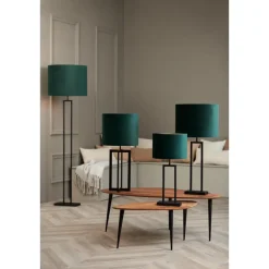 Light & Living Cilinder Lampenkap Velours - Dutch Green - Ø30x21cm