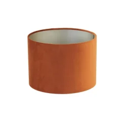 Light & Living Cilinder Lampenkap Velours - Terra - Ø40x30cm Clearance