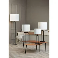 Light & Living Cilinder Lampenkap Velours - Wit - Ø40x30cm New