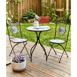 Beliani CIVITA - Tuinstoel set van 2 - Zwart - Metaal Clearance