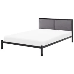 Beliani CLAMART - Tweepersoonsbed - Zwart/Grijs - 140 x 200 cm - Metaal Discount