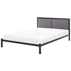 Beliani CLAMART - Tweepersoonsbed - Zwart/Grijs - 140 x 200 cm - Metaal Discount
