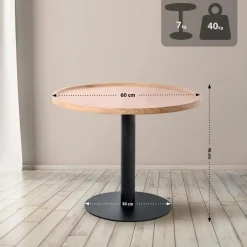 CLP Bijzettafel Aspen mat zwart Frame - Hout - natura Hot