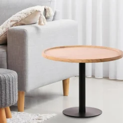 CLP Bijzettafel Aspen mat zwart Frame - Hout - natura Hot