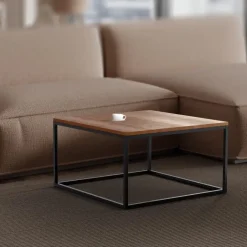 CLP Bijzettafel Manteo mat zwart Frame - Hout - eik Best