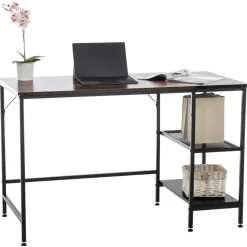 CLP Bureau Oviedo 76x120x60 cm - zwart/bruin Discount