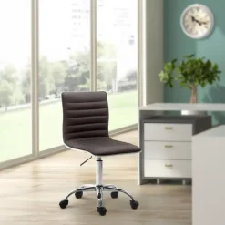 CLP Bureaustoel Alamosa chroom Frame - Kunstleer - bruin Best