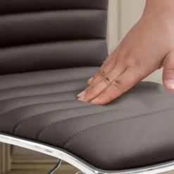 CLP Bureaustoel Alamosa chroom Frame - Kunstleer - bruin Best