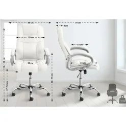 CLP Bureaustoel Apoll XL chroom Frame - Kunstleer - wit Outlet