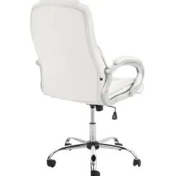 CLP Bureaustoel Apoll XL chroom Frame - Kunstleer - wit Outlet