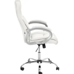 CLP Bureaustoel Apoll XL chroom Frame - Kunstleer - wit Outlet