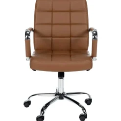 CLP Bureaustoel Ashland chroom Frame - Kunstleer - licht bruin Online