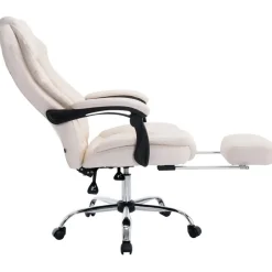 CLP Bureaustoel Castle chroom Frame - Kunstleer - creme Clearance