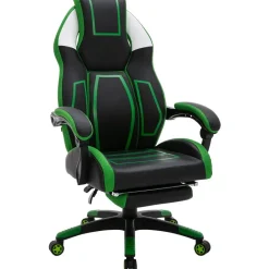 CLP Bureaustoel Clovis zwart Frame - Kunstleer - zwart/groen