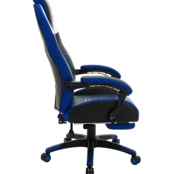 CLP Bureaustoel Clovis zwart Frame - Kunstleer - zwart/blauw Clearance