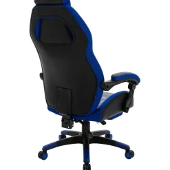 CLP Bureaustoel Clovis zwart Frame - Kunstleer - zwart/blauw Clearance