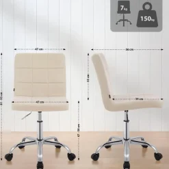 CLP Bureaustoel Darfield Stof - creme Online