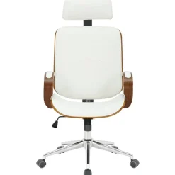 CLP Bureaustoel Dayton walnoot Frame - Kunstleer - walnoot/wit