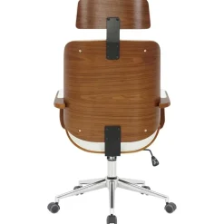 CLP Bureaustoel Dayton walnoot Frame - Kunstleer - walnoot/wit