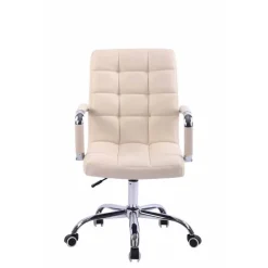 CLP Bureaustoel Deli chroom Frame - Kunstleer - creme Best