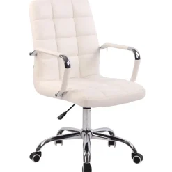 CLP Bureaustoel Deli chroom Frame - Kunstleer - wit Sale