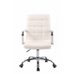 CLP Bureaustoel Deli chroom Frame - Kunstleer - wit Sale