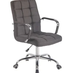 CLP Bureaustoel Deli chroom Frame - Stof - donkergrijs Clearance