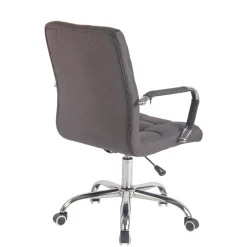 CLP Bureaustoel Deli chroom Frame - Stof - donkergrijs Clearance