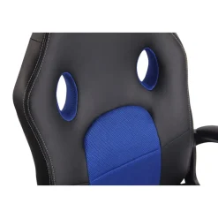 CLP Bureaustoel Elbing zwart Frame - Kunstleer - zwart/blauw Sale