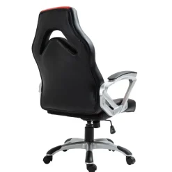 CLP Bureaustoel Foxton grijs Frame - Kunstleer - zwart/rood Hot