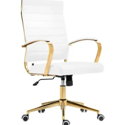 CLP Bureaustoel Havanna goud Frame - Kunstleer - wit Discount