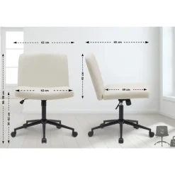 CLP Bureaustoel Kingman zwart Frame - Stof - creme Discount