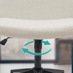 CLP Bureaustoel Kingman zwart Frame - Stof - creme Discount