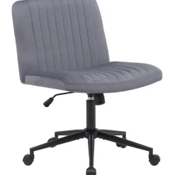 CLP Bureaustoel Kingman zwart Frame - Fluweel - donkergrijs Clearance