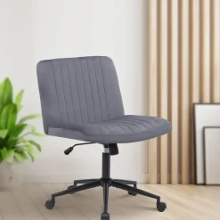 CLP Bureaustoel Kingman zwart Frame - Fluweel - donkergrijs Clearance