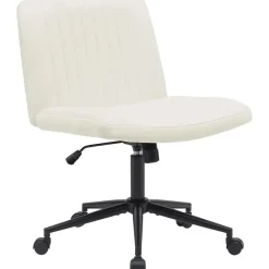 CLP Bureaustoel Kingman zwart Frame - Fluweel - creme Discount