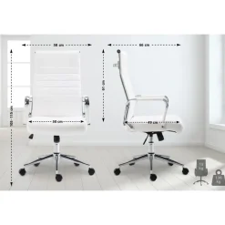 CLP Bureaustoel Kolumbus chroom Frame - Kunstleer - wit Discount