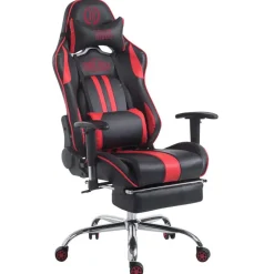 CLP Bureaustoel Limit zwart Frame - Kunstleer - zwart/rood Best