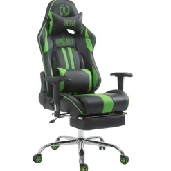 CLP Bureaustoel Limit zwart Frame - Kunstleer - zwart/groen Best