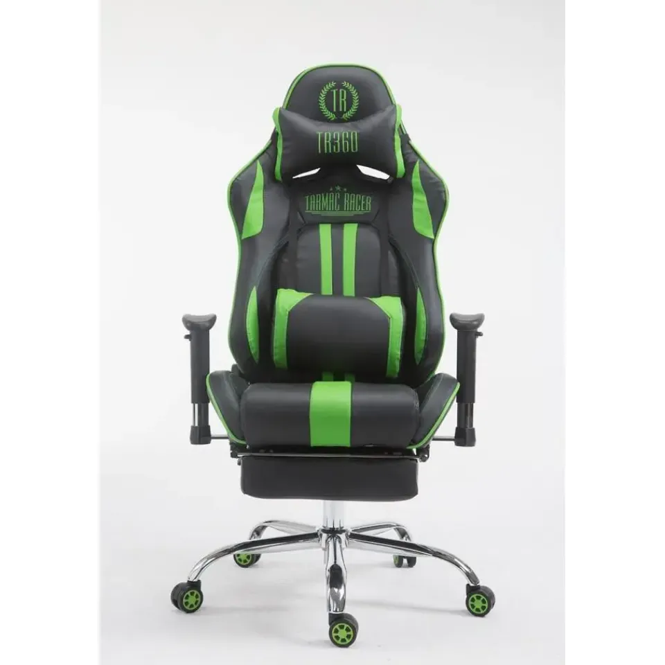 CLP Bureaustoel Limit zwart Frame - Kunstleer - zwart/groen Best