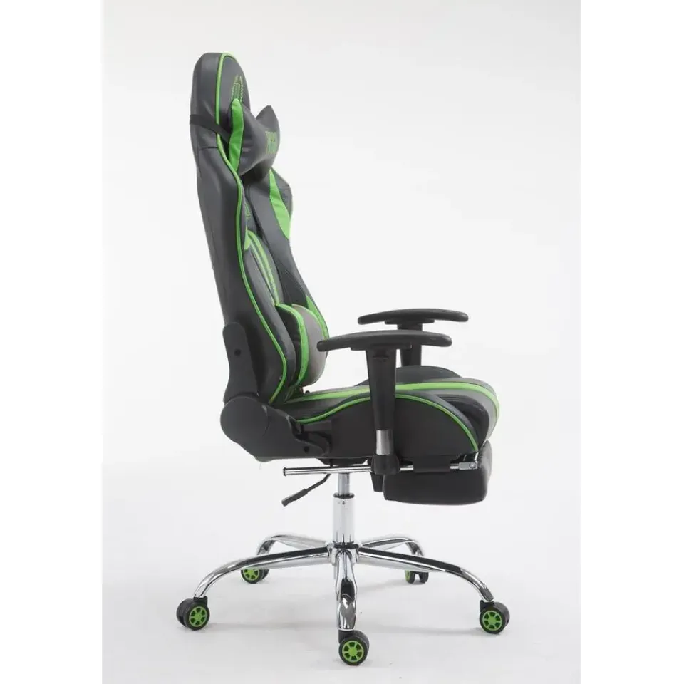 CLP Bureaustoel Limit zwart Frame - Kunstleer - zwart/groen Best