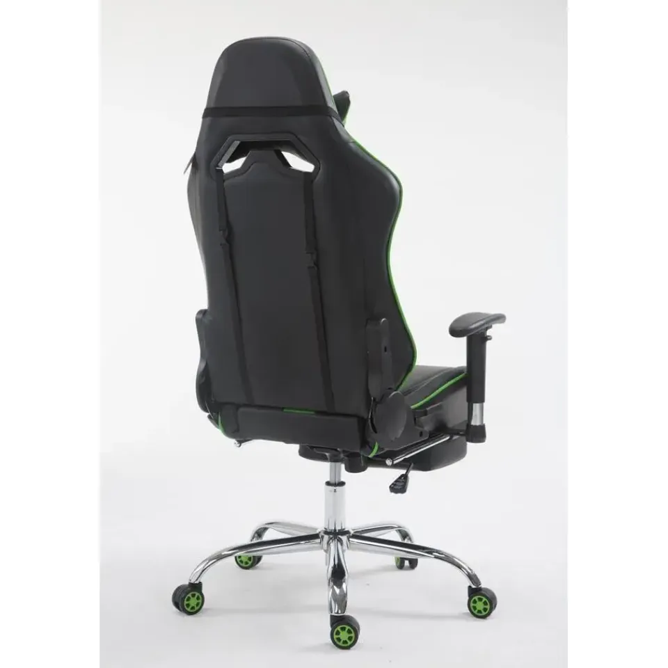 CLP Bureaustoel Limit zwart Frame - Kunstleer - zwart/groen Best