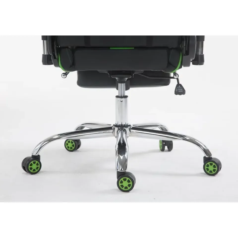 CLP Bureaustoel Limit zwart Frame - Kunstleer - zwart/groen Best