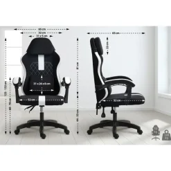 CLP Bureaustoel Miltona zwart Frame - Stof - zwart/wit Best