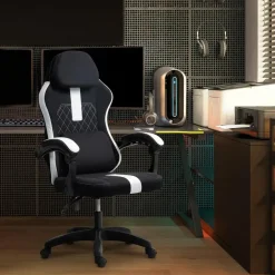 CLP Bureaustoel Miltona zwart Frame - Stof - zwart/wit Best