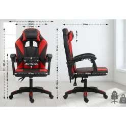 CLP Bureaustoel Orkney zwart Frame - Kunststof - zwart/rood Online