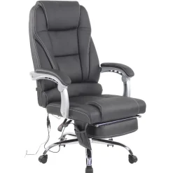 CLP Bureaustoel Pacific chroom Frame - Echt leer - zwart Outlet