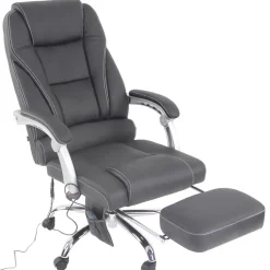 CLP Bureaustoel Pacific chroom Frame - Echt leer - zwart Outlet